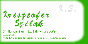 krisztofer szilak business card
