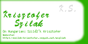 krisztofer szilak business card